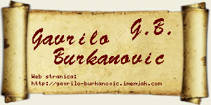 Gavrilo Burkanović vizit kartica